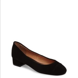 Halogen Black Suede Vivian Low Block Heel Pump 6